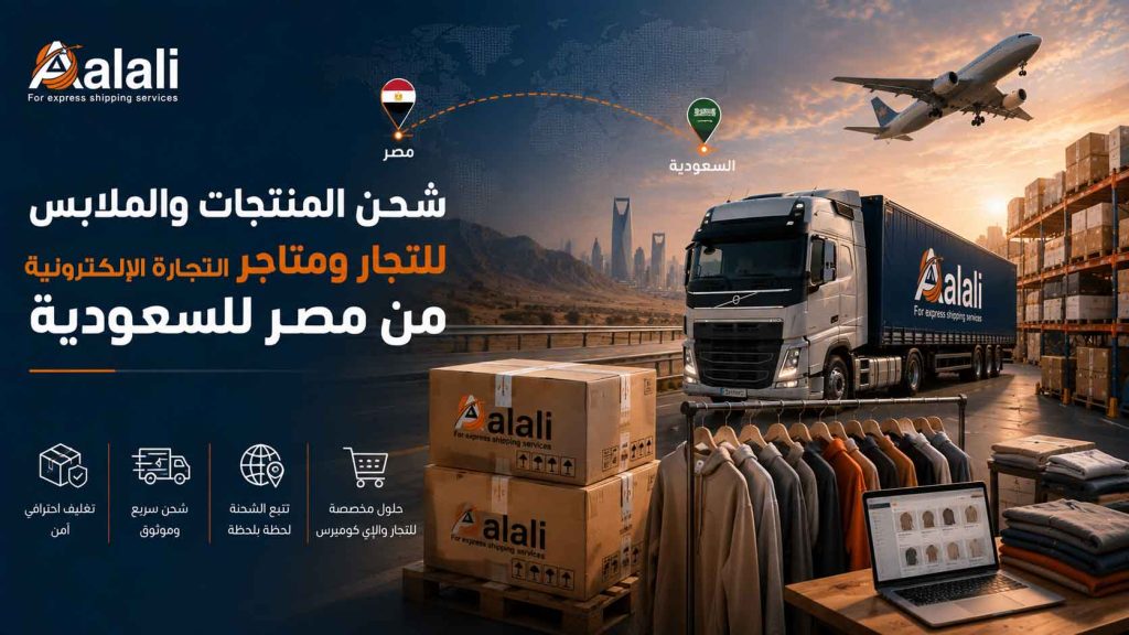 أفضل شركة شحن من مصر للخليج وتعبئة الملابس وشحنها للتجار للسعودية