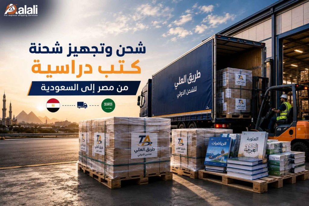 شحن كتب وكراتين مناهج دراسية من مصر إلى السعودية عبر شركة طريق العلي