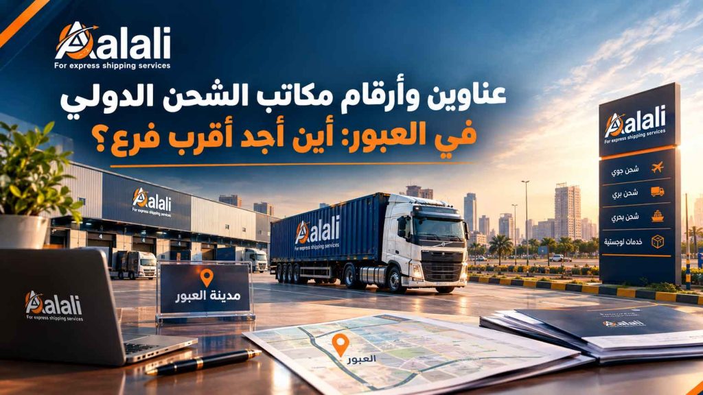 عناوين وأرقام مكاتب شحن دولي في العبور - أقرب فرع شركة طريق العلي للشحن الدولي بالحي الأول
